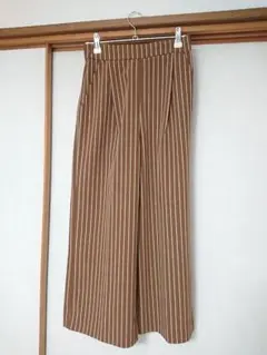 OPAQUE.CLIP ワールド ストライプ ブラウン ワイドパンツ Sサイズ