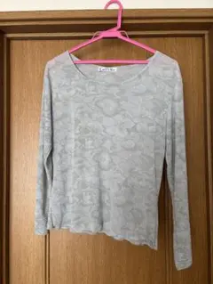 MAJO & MAJO 花柄長袖Tシャツ　シャツ　トップス　グレー　1点物