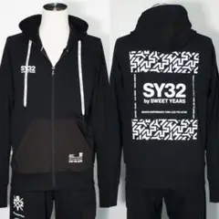 SY32 HYDROFUGE HOODIEBLACK×WHITE