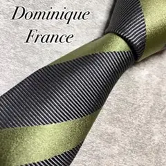 【美品】　ドミニクフランス　ネクタイ　シルク　レジメンタル　ストライプ　光沢感