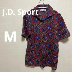 J.D. Sport 半袖シャツ 【M】花柄総柄赤