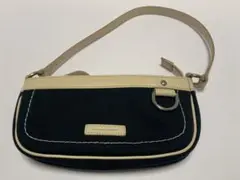 極美品 Burberry バーバリー アクセサリーポーチ キャンバス×レザー