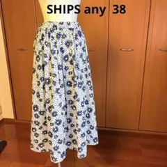 SHIPS any: ランダムタック フラワー フレアスカート