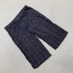 チェック柄ハーフパンツ グレーコットン 100% ポケット付き M