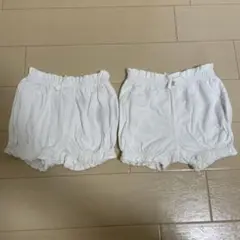 ホワイト フリル付きショートパンツ 6-12ヶ月