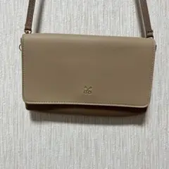 ベージュ 合成皮革 ショルダーバッグ　テーマパーク　チケットケース