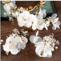 ヘッドドレス ヘアアクセサリー チュールフラワー 結婚式 ウェディング かすみ草