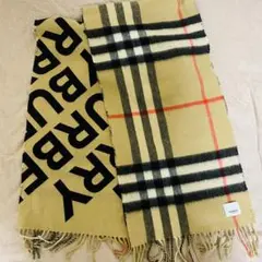BURBERRY チェックu0026ロゴ カシミアマフラー