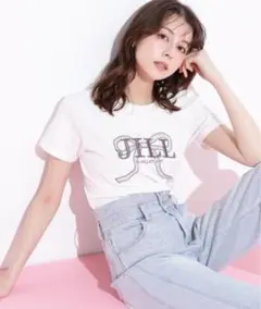 ビッグリボンロゴ刺繍Tシャツ JILL by JILL STUART