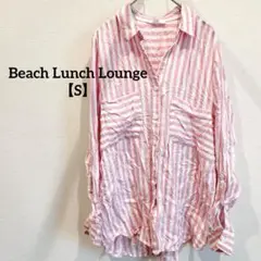 beachlunchlounge 【S】ピンク ストライプ シャツ Sサイズ