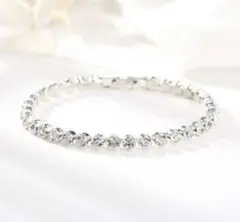 残り1点【匿名配送✨新品】テニスブレスレット　ジルコニア　シルバー　ブレスレット
