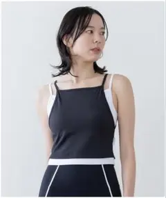 新品タグ付き sukala スカーラ　リブコンビショートタンクトップ　ブラック