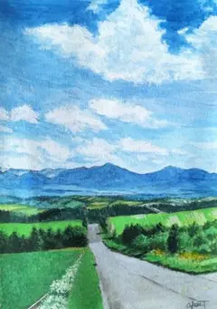 風景画 水彩画 A4サイズ