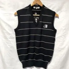 サイズM /Blacku0026White ゴルフウェア ウールニットベスト レディース
