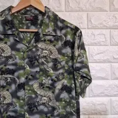 [CPS] 松と龍 総柄 レーヨン アロハシャツ [和柄] L-92049