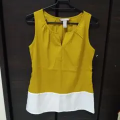 BANANAREPUBLIC　ノースリーブ　マスタード＆ホワイト