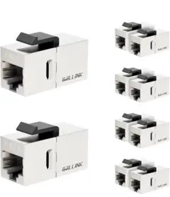 ⭐︎Cat6カプラーRJ45Cat6 シールド付カプラー10個セットシルバー