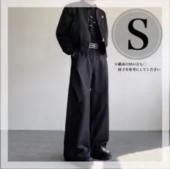 【ラスト2点】変形ワイドパンツ　フレア　スラックス　ブラック　Y2K Ｓ〜M