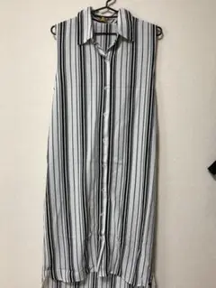 シャツワンピース　ストライプ
