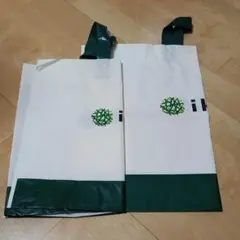 ikka ナイロン袋 ショップ袋 ショッパー 2枚サイズ違い