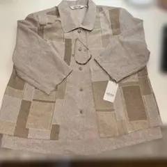 新品　シニア　ブラウス　半袖　婦人ブラウス　13号　肩パッド付き