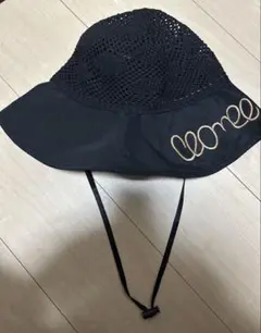 【格安★難あり】未使用★ 刺繍　メッシュ　リボンハット　黒
