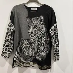 ヒョウとトラプリント長袖チュニック超美品