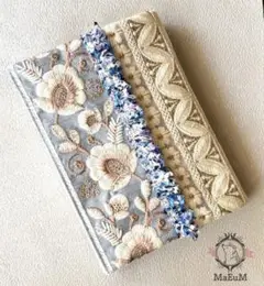 MaEuMインド刺繍リボン文庫本サイズ片側調整タイプ【tweed1】