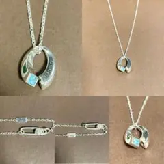 美品 GUCCI グッチ ブルートパーズ ペンダント ネックレス シルバー