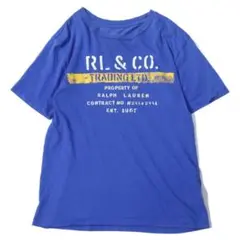 Z1156 ポロラルフローレン★デザインカットソー Tシャツ ブルー M