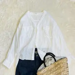 【美品✨】FREAK'S STOREフリークスストア　ホワイト 七分袖シャツ S