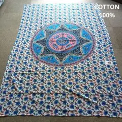 インド綿100%ethnicマルチカバーシングルサイズ☆新品