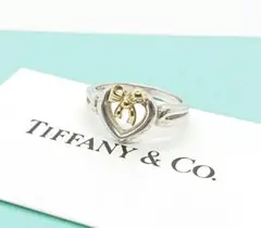 美品 TIFFANYu0026Co. ハート リボン リング 10.5号 T156
