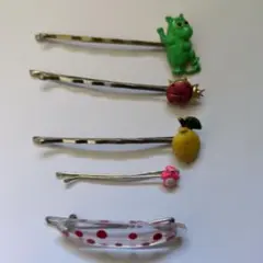 昭和レトロ ヘアピンセット ムーミン レモン てんとう虫 ペンギン