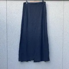 2602【GU】XL♡マキシ丈ロングスカート スリット 黒 ゴムウエスト