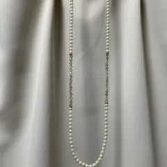 再お値下げ中【美品】ロングパールネックレス 42cm