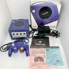【ジャンク】 未確認 ゲームキューブ バイオレット 本体 セット 取扱説明書 付