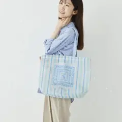 【新商品】紀伊国屋 エコバッグ メッシュバッグ ライトブルー
