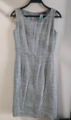 ノースリーブひざ丈ワンピース グレー 約94cm　中古　コムサ