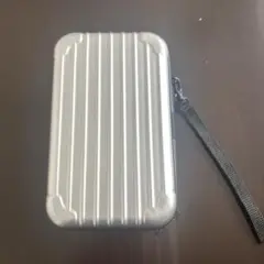 スーツケース型 ハードケース ミニポーチ シルバー