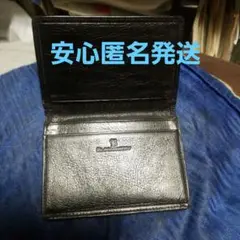 黒 レザー 名刺入れ 二つ折り 本革レザー