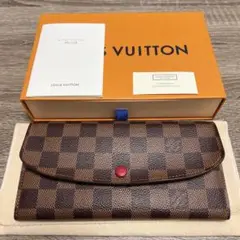 美品 ルイヴィトン ダミエ ポルトフォイユ エミリー 長財布