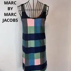 ★MARCBY MARC JACOBS★紺緑ピンクチェックミニワンピース★綿★