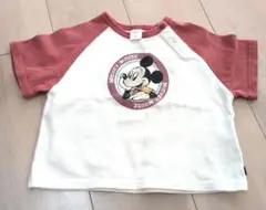 ミッキーマウス ラグランTシャツ80