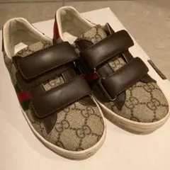 Gucci ベルクロスニーカー ベージュ/ブラウン 28 グッチ