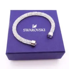 《美品》SWAROVSKI バングル ブレスレット シルバー ビーズ ストーン