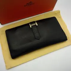 エルメス✨HERMES✨べアンスフレ✨ヴォーエプソン✨長財布✨黒✨マチあり