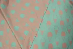 maffon　マフォン　ニット生地　ソフトクリーム　ミント／コーラルピンク