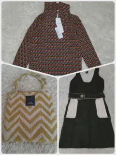 美品 ミナペルホネン ワンピース セーター トーストバッグ 秋冬もの 3点セット
