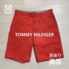 美品 トミーヒルフィガー メンズ ハーフパンツ 濃オレンジ色 W30インチ